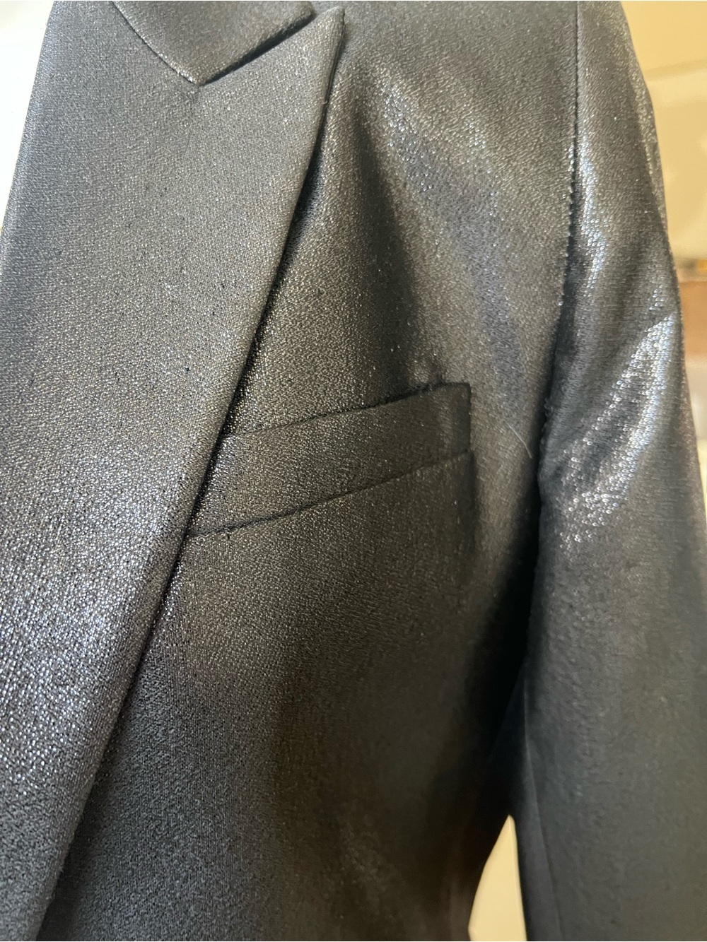 Victoria Beckham sz 8 NWOT Black Shimmery Single-Button Blazer - Picture 6 of 15